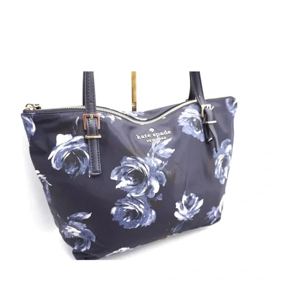 Kate Spade New York nylon leather trimmed floral tote - Picture 2 of 6